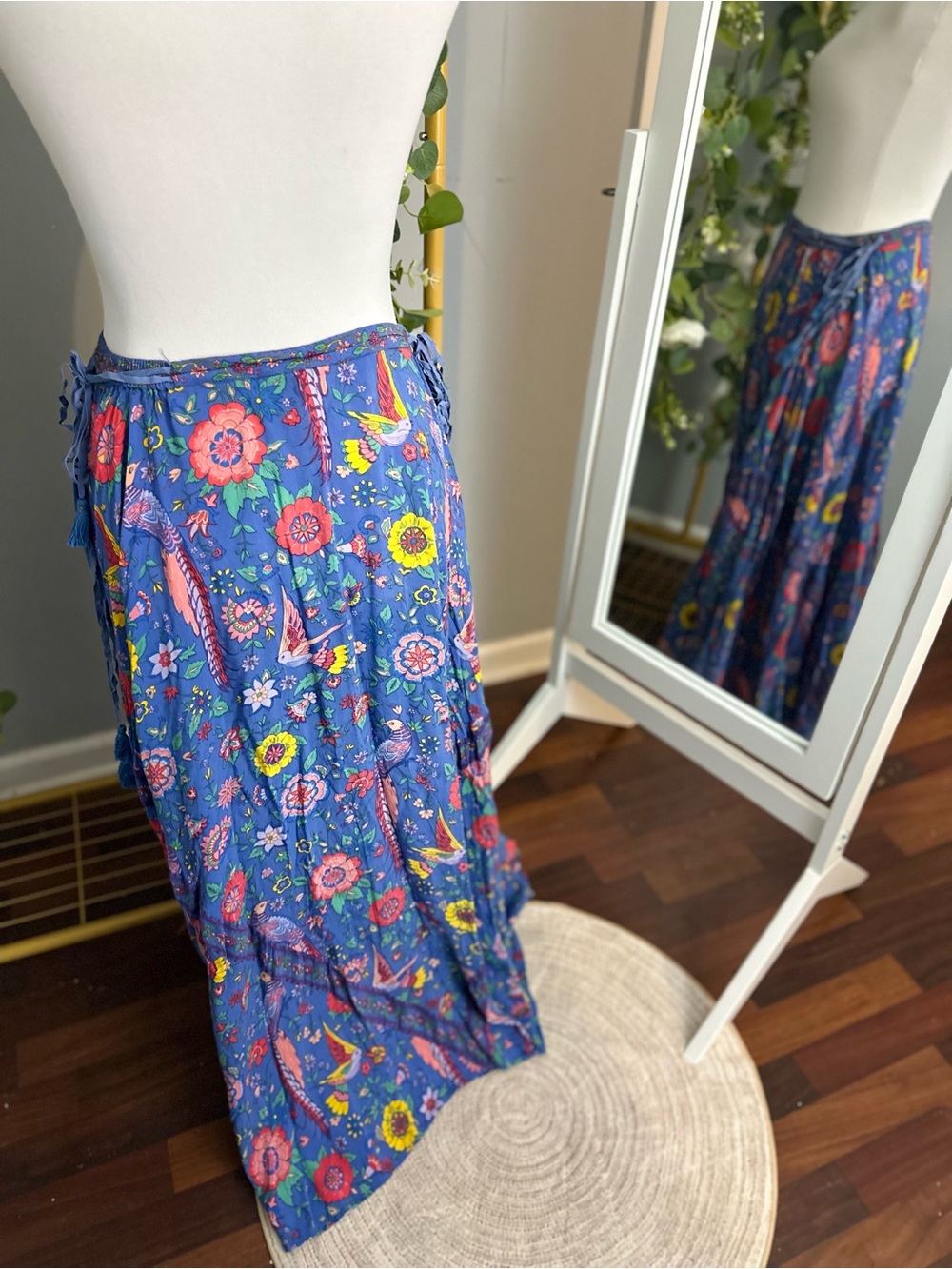 Spell Lovebird Half Moon Maxi Skirt in Deep Sky - Picture 6 of 13